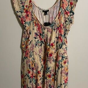 Floral Print Women's Dress-slightly off shoulder